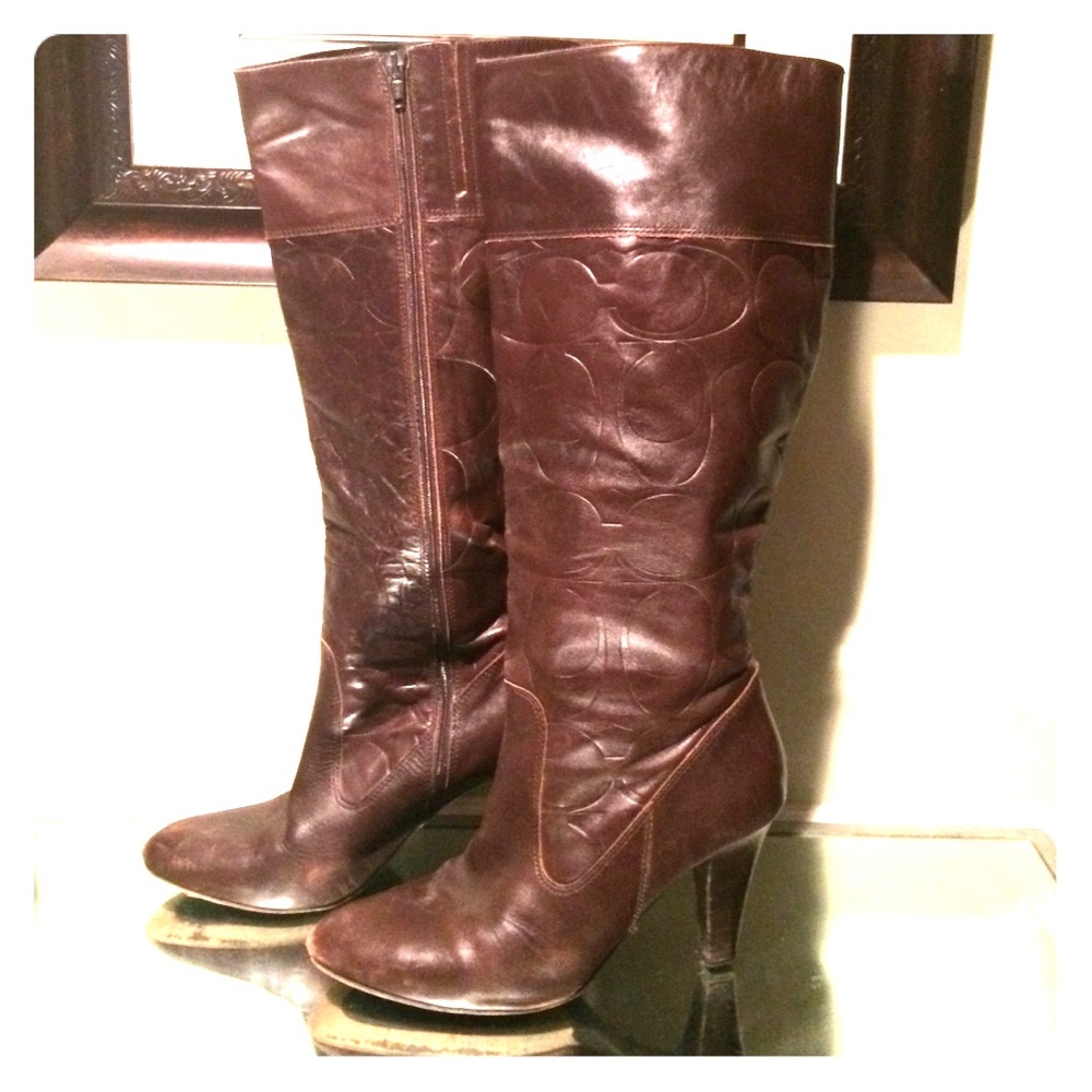 COPY - Coach Millie boots brown size 8.5 wife calf